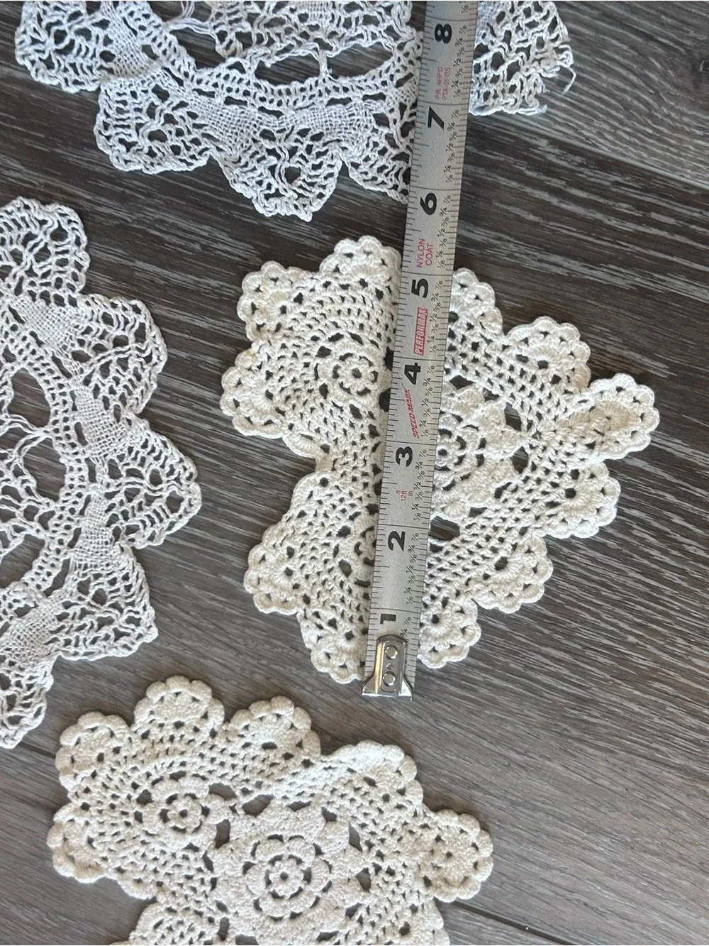 Handmade White Crochet Doily Set - Elegant Table Accents